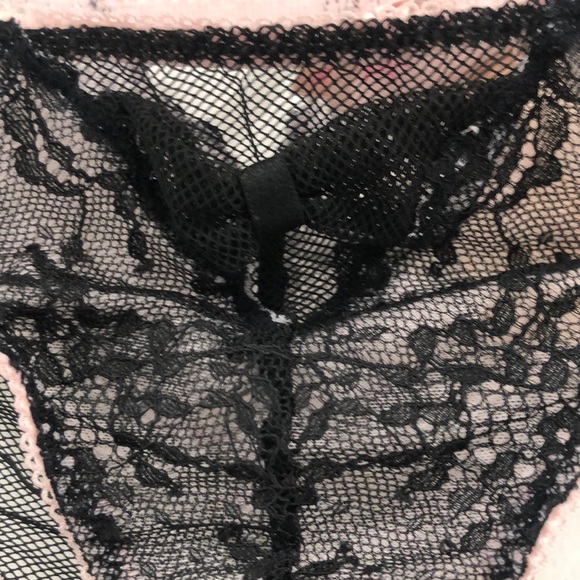 XS mesh cheekini black pink Victoria’s Secret NWT - Picture 2 of 4